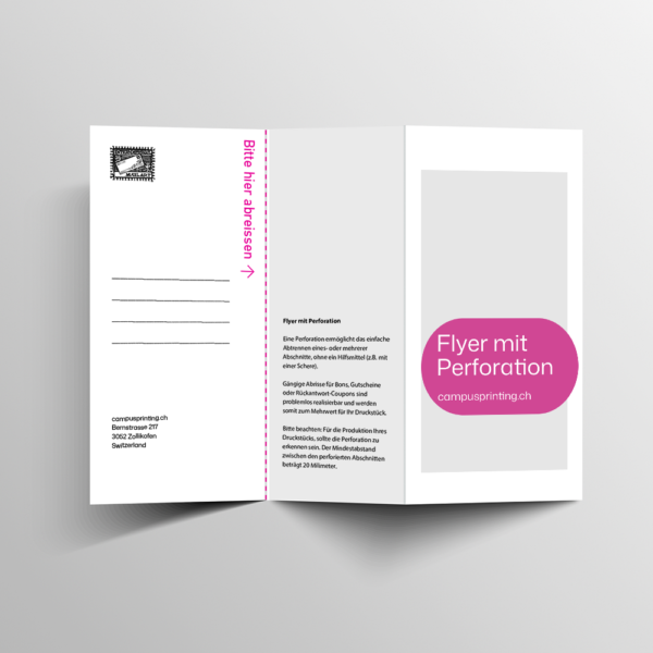 Falzflyer 6-seitig mit Perforation