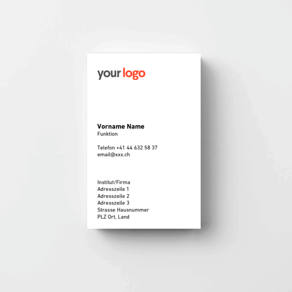 Visitenkarten Hochformat zweiseitig